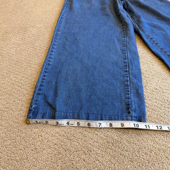 J McLaughlin Pant Chambray Wide Leg Crop Lyocell Linen Boho Coastal Grandma Sz 4 - Picture 7 of 11